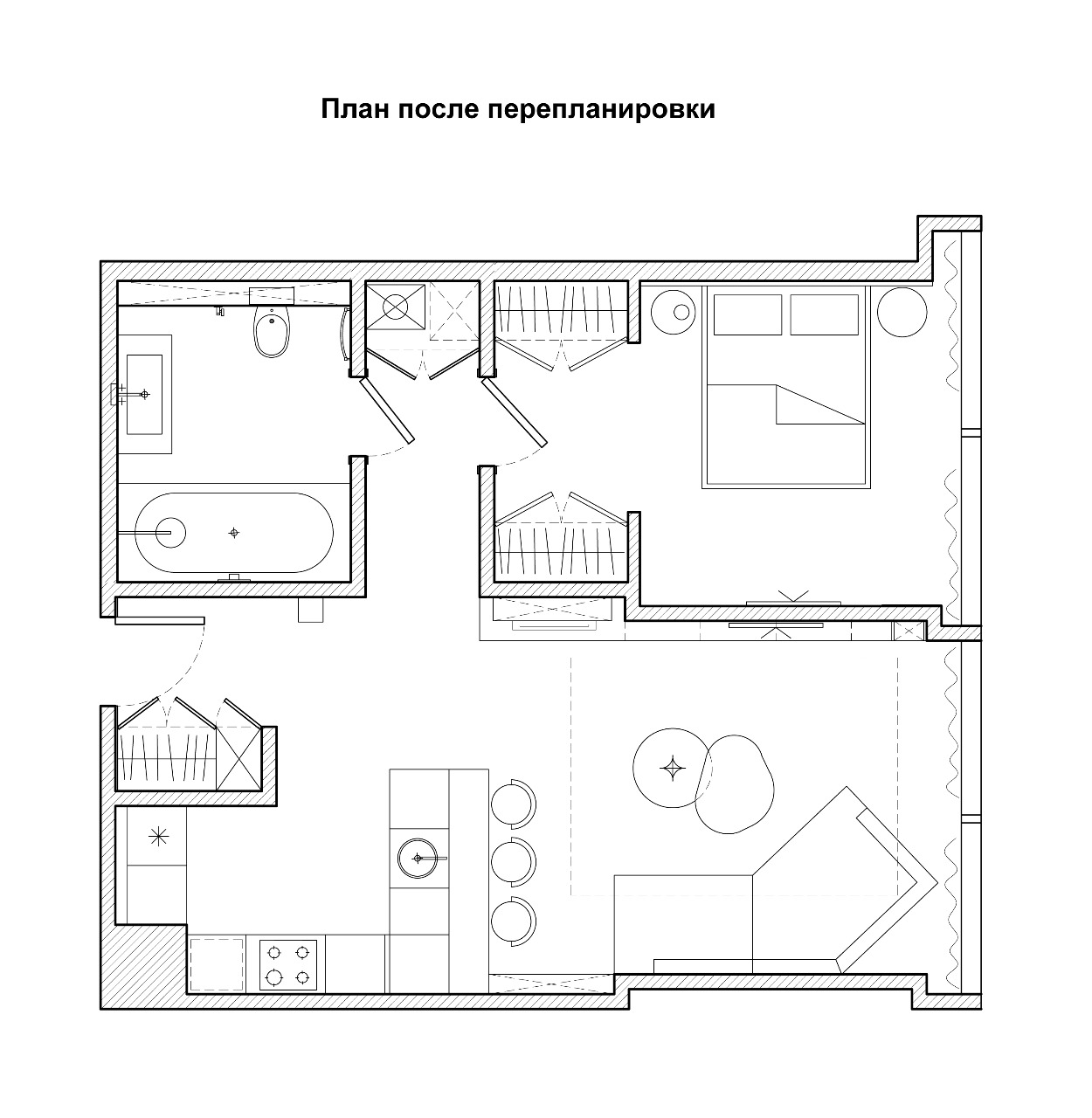 Реализованный проект, Интерьер городской квартиры до 100 м², 2020, Россия, Москва, Апартаменты, Бизнес, 60 м²