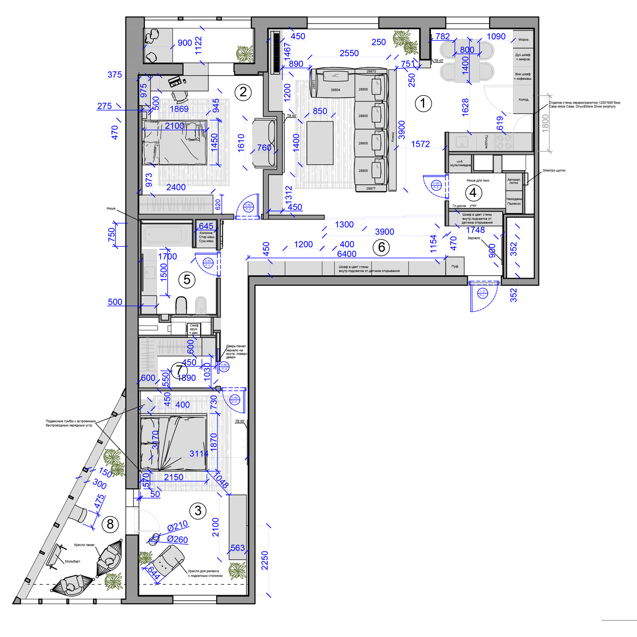 Концептуальный проект, Интерьер городской квартиры от 100 м², 2022, Россия, Москва, Современный стиль, Квартира, Бизнес, 134 м²