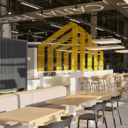 Функциональный интерьер Lenta Fresh Cafe
