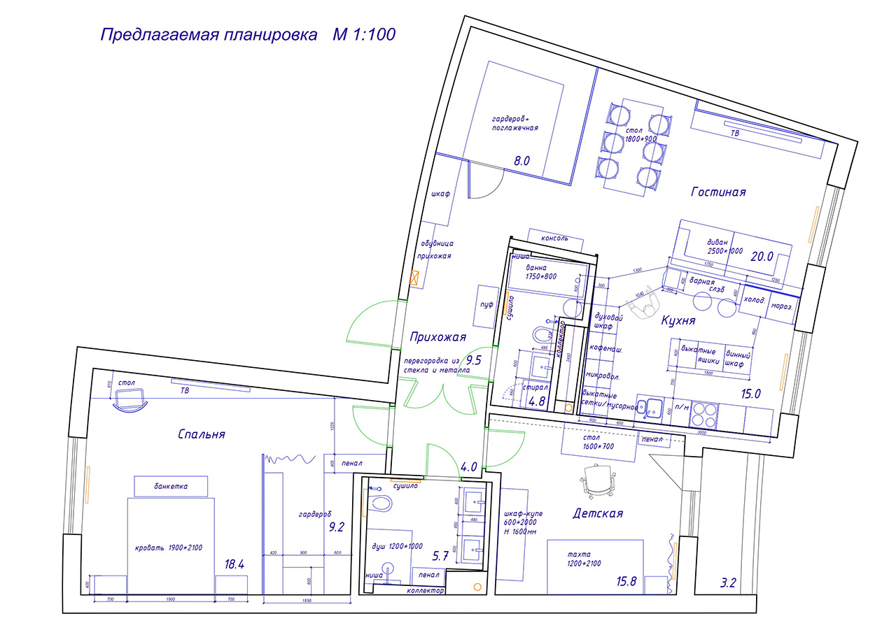 Реализованный проект, Интерьер городской квартиры от 100 кв. м, 2022, Россия, Санкт-Петербург, Квартира, Бизнес, 118 м²